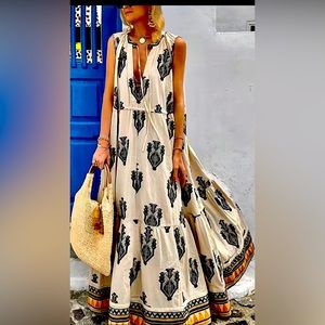 Very Cute NEW printed Shein tiered maxi XL